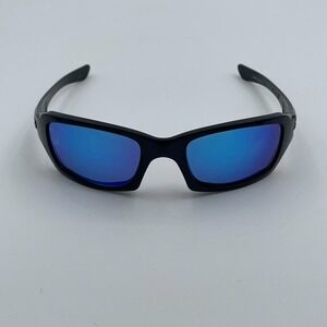 Oakley Five Squared (4+1)2 Black Frame Blue Lenses Outdoors Gorpcore + Case